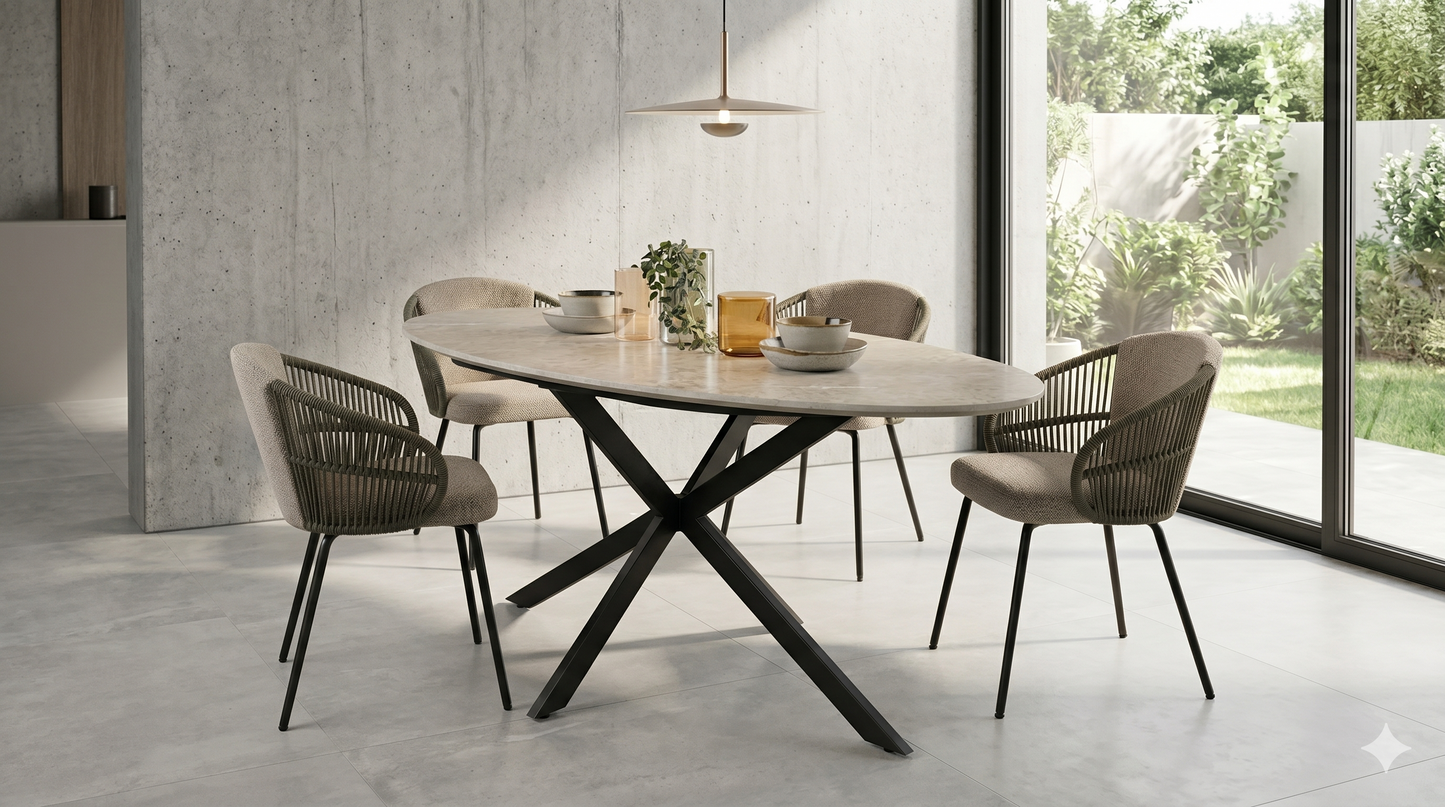 Wardan Dining Table Set with Warden Dining Chair