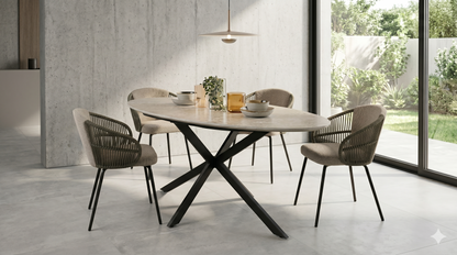 Wardan Dining Table Set with Warden Dining Chair