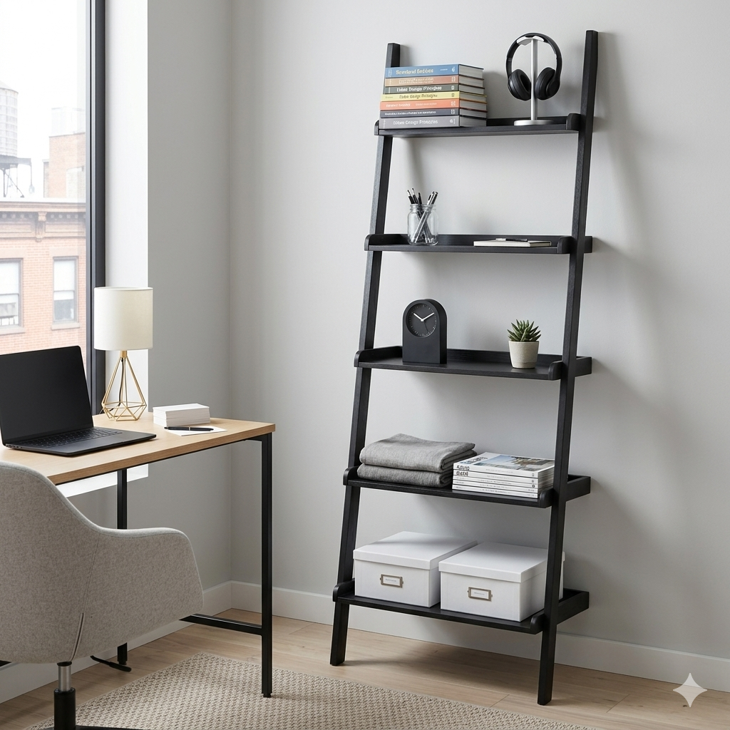 Elaria Leaning Bookcase