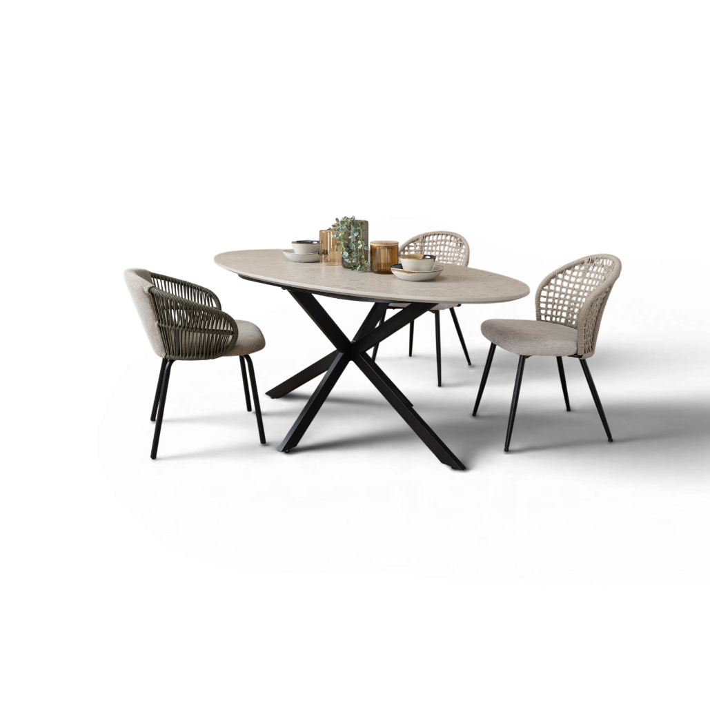 Wardan Dining Table with Warson Dining Chair Set